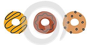 Set of different donuts.