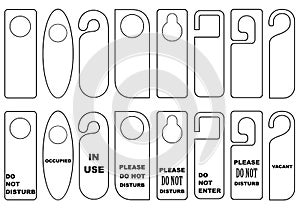 Set of different door knob hangers