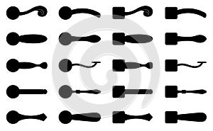 Set of different door knobs