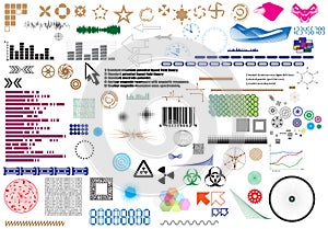 Set of different elements for design
