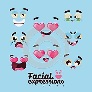 Set of different facial expression Vector