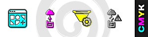 Set Different files, Cloud technology data transfer, Filter setting and icon. Vector