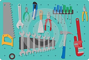 Toll set on a toolboard