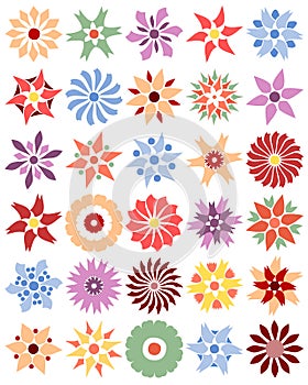 Set of different flowers (vector)