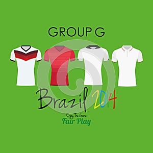 Set Of Different Football Soccer Uniform Shirts