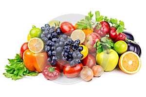 Set of different fruits and vegetables