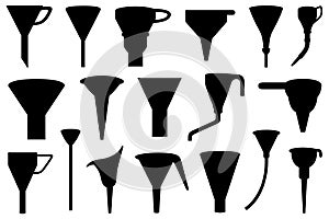 Set of different funnels photo
