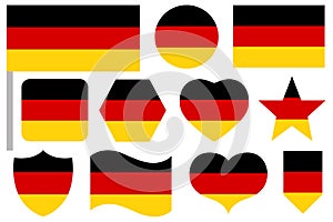 Set of different Germany flag icons