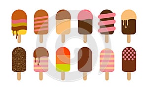 Set of different ice cream