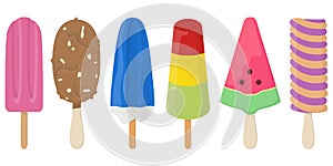 Set of different ice creams