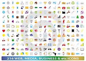 Set of different icons and symbols