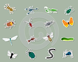 Set of different insects