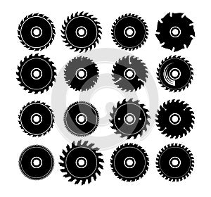 Set of different circular saw blades