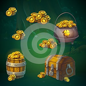 Set of different items for Shadowy forest GUI