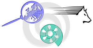 Set of different logos isolated