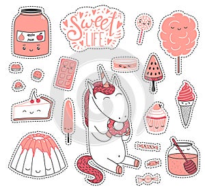 Sweet food stickers