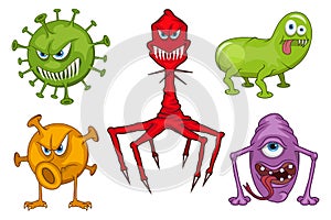 Set of different medical virus logo.