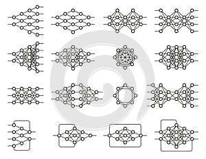 Set of different neural nets. Neuron network.