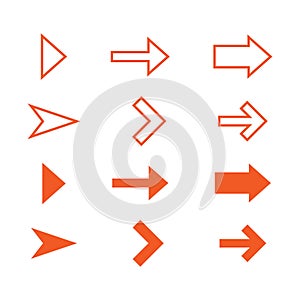 Set of different next arrow icon