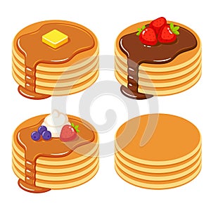 Set of different pancakes