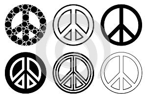 Set of different peace signs