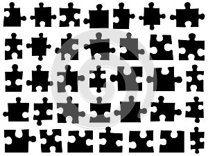 Set of different puzzle pieces