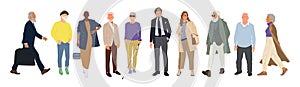 Set of different senior business people vector.