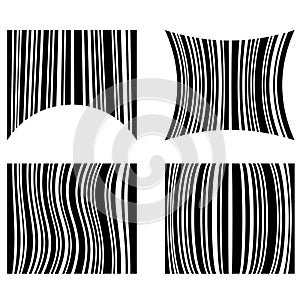 Set of different shaped bar codes