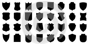 Set different shields icons, protect signs Ã¢â¬â vector