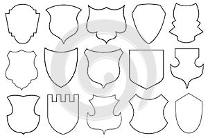 Set of different shields illustration
