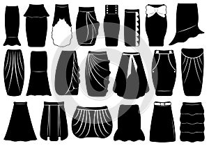 Set of different skirts