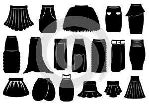 Set of different skirts