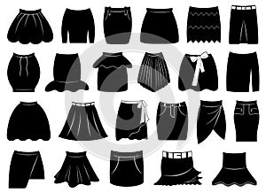 Set of different skirts