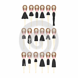 Set with different skirts. a set of different models skirts