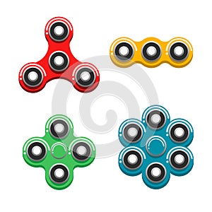 A set of different spinners