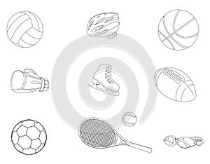 Set of different sport icons. on white background. Vector illustration