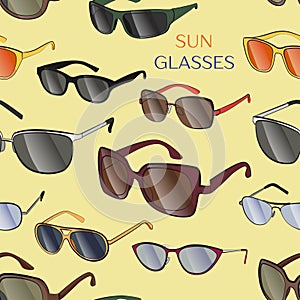 Set of the different sun glasses pattern