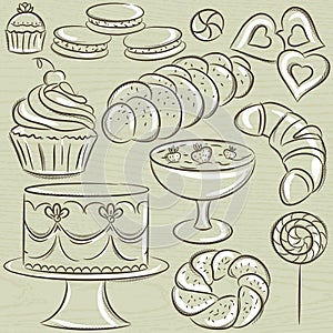 Set of different sweetmeats