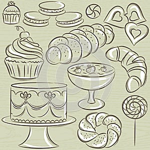 Set of different sweetmeats photo