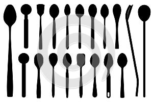 Set of different teaspoons