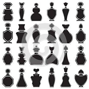 Set of different type of perfume bottles