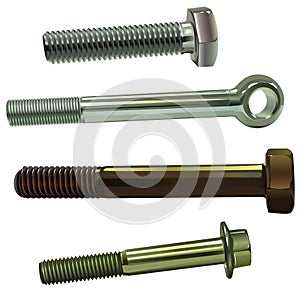 Set of different type screws.