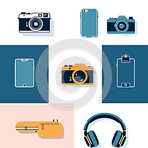 a set of different types of electronics