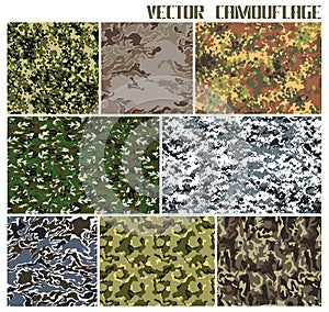 Set of different vector camouflages