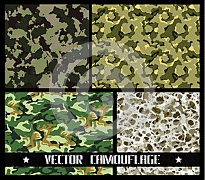 Set of different vector camouflages