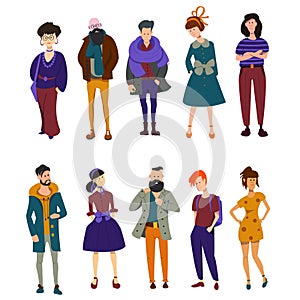 Set of different vector people.