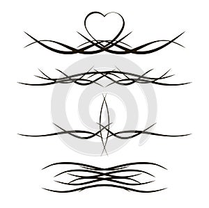 Set of 4 different vector tribal tattoo in
