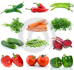 Set of different vegetables