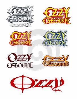 Set of different years Ozzy Osbourne vector logos.