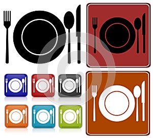 Set of dinner icons